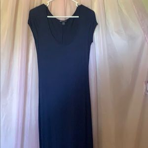 Long blue t-shirt dress